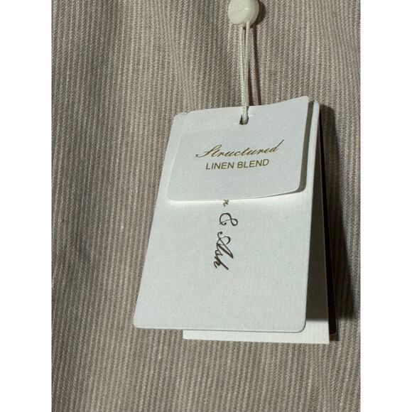 Porter & Ash Men’s Linen Blend Drawstring Shorts Size Large Tan White Stripe NWT - Picture 3 of 12